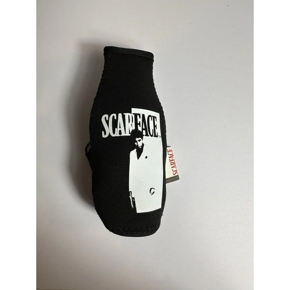 Scarface Zipper Black Long Neck Bottle Koozie